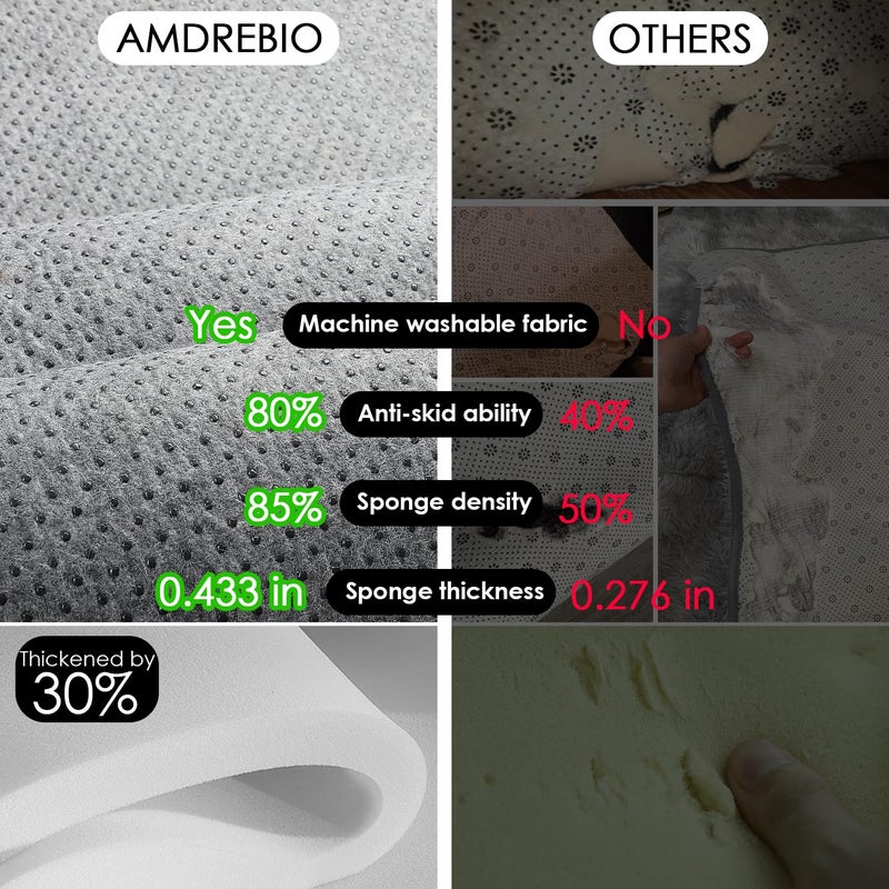 Amdrebio White Fluffy Round Rug 4Ft for Bedroom Aesthetic, Washable Fuzzy Fur Circle Area Rugs for Living Room, Plush Soft Shaggy Carpet for Nursery Dorm, Cute Kids Room Decor for Baby Teen Girls - Image 4